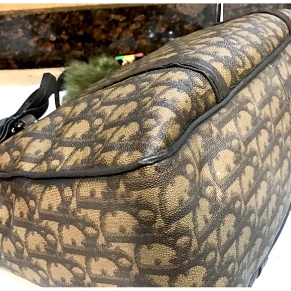 Authentic Christian Dior Trotter Romantique PVC Leather Brown Shoulder Bag - Picture 9 of 13